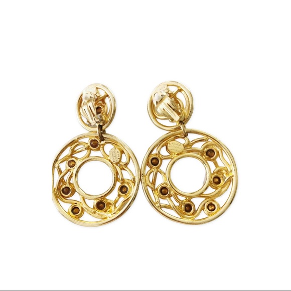 Vintage Edouard Rambaud Paris rhinestone earrings - Picture 3 of 5